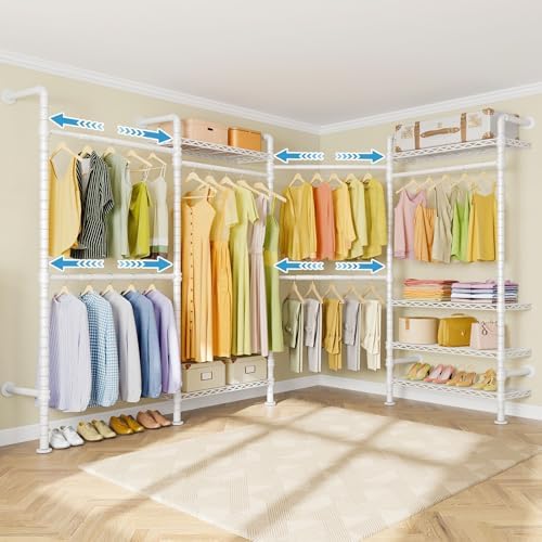 L4 L Shape Garment Rack Heavy Duty Clothes Racks by SturdyWallMountedClothesRack