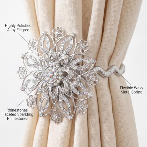 2PCS Curtain Tiebacks Buckle Magnetic Decorative Rope Holdbacks Holders Curtain - Image 2