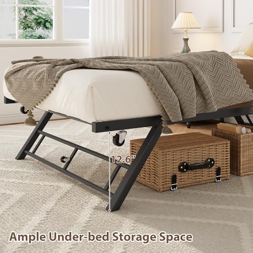 IDEALHOUSE Twin Pop Up Trundle Bed, Lifts Up to Daybed Height - Image 4