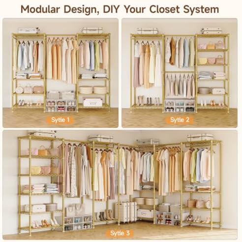 ONBRILL E3 Expandable Freestanding Closet Organizer System, Portable Closet - Image 5