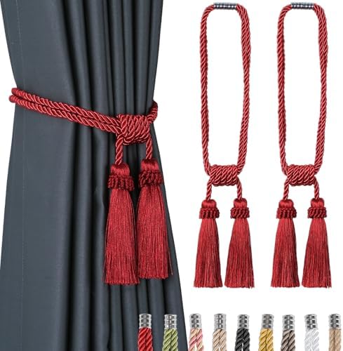 Magnetic Curtain Tiebacks Handmade Tassel Drapery Holdback by fenghuangwu