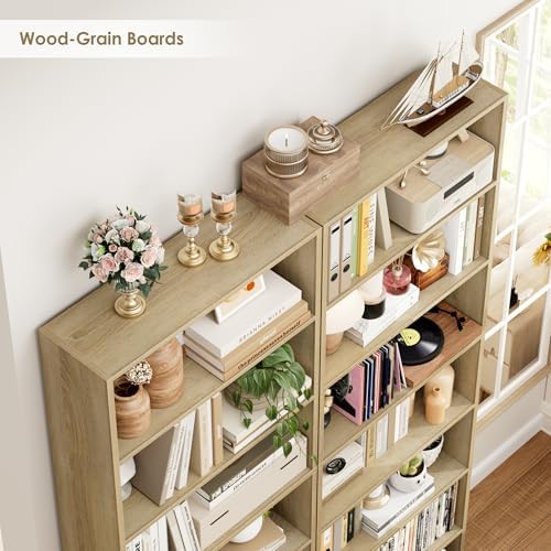 FACBOTALL 82" Tall Bookshelf Bookcase 7-Tier Open Display Shelves, Light Oak - Image 6