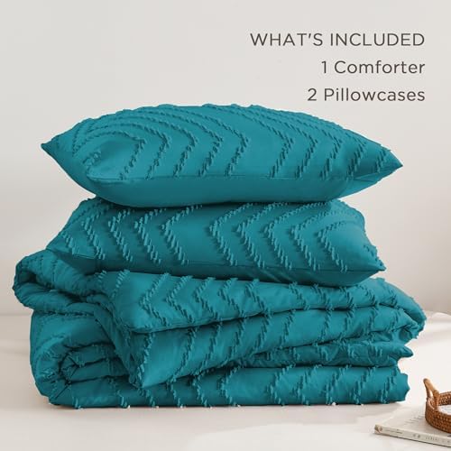 Andency Turquoise Comforter Set Queen Size, 3 Pieces Boho Bed Set - Image 6