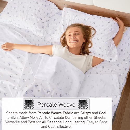 RUVANTI 100% Cotton Split King Sheets, Percale Sheet Set - Image 2