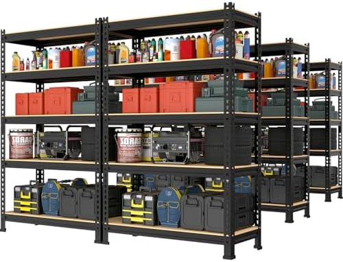 PrimeZone 5-Tier Garage Storage Shelves, Adjustable Metal Shelving by PrimeZone