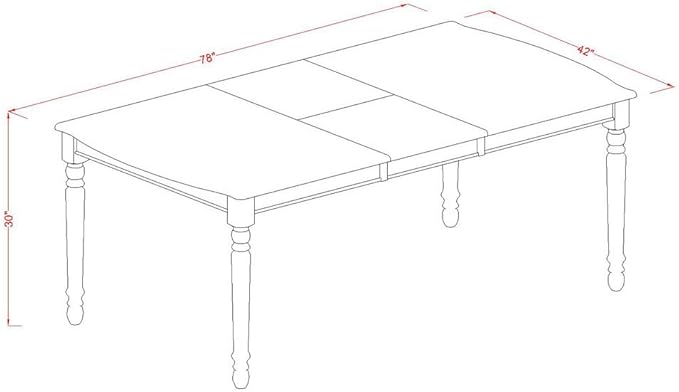 East West Furniture DOIP5-LWH-C 5 Piece Dining Room Table Set Includes a Rectangle Kitchen Table with Butterfly Leaf and 4 Linen Fabric Upholstered Dining Chairs, 42x78 Inch, Linen White