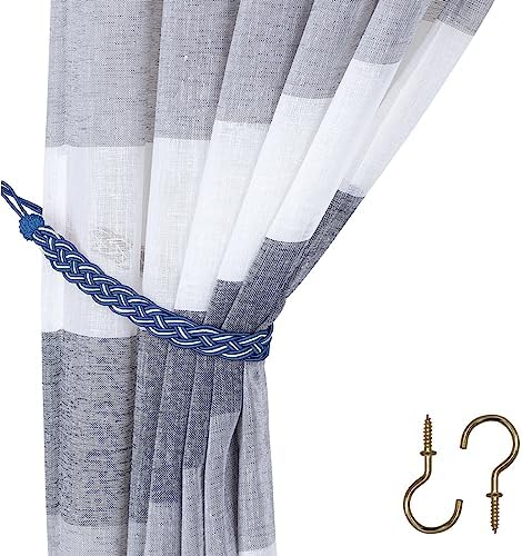 Home Queen Hand Braided Curtain Tie Back, Buckle Holdback Drapery Curtain - Image 2