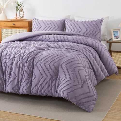 Andency Purple Comforter Set Queen Size, 3 Pieces Boho Bed Set by Andency