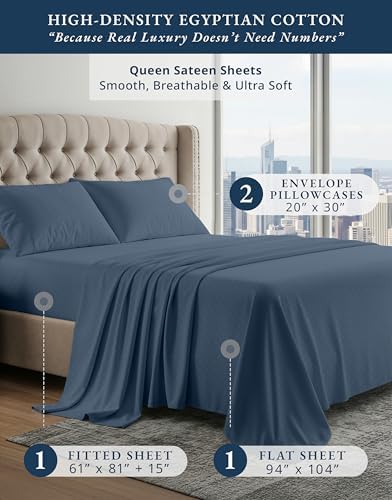 LANE LINEN 100% Egyptian Cotton Bed Sheets Queen - Image 2