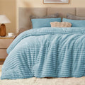 BEDELITE Fleece Queen Comforter Set, Fluffy Bed Set, Light Blue by BEDELITE