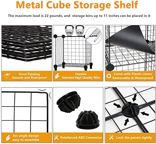 AWTATOS Wire Cube Storage, Closet Organizer, 6 Cube Storage Shelf - Image 6