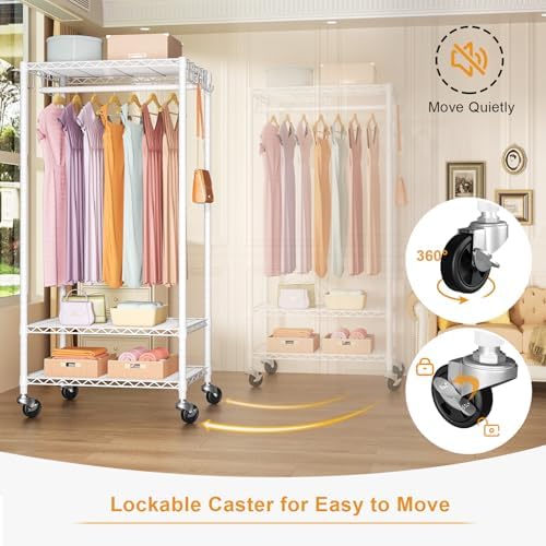 Rolling Clothes Rack, Clothing Racks - Image 3