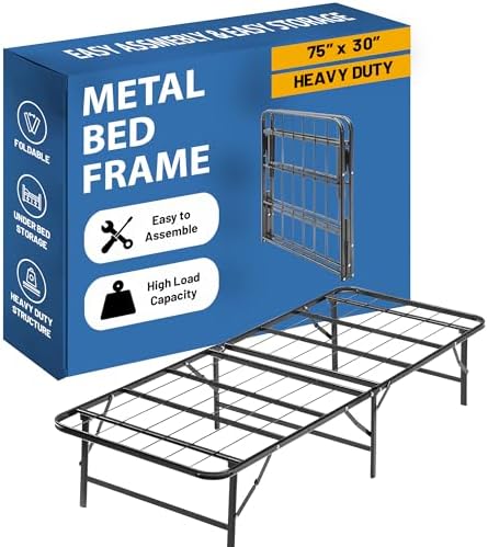 Treaton, 14-Inch Foldable Metal Platform Bed Frame by Unknown
