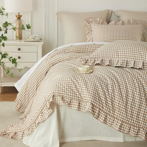 Cupocupa Gingham Ruffle Comforter Set Twin - Image 6