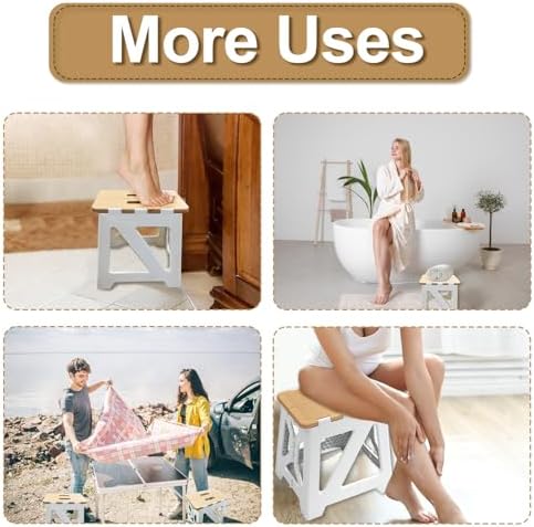 Shower Stool for Shaving Legs, 1 Pack Foot Rest Folding Stool Step to Shave - Image 6