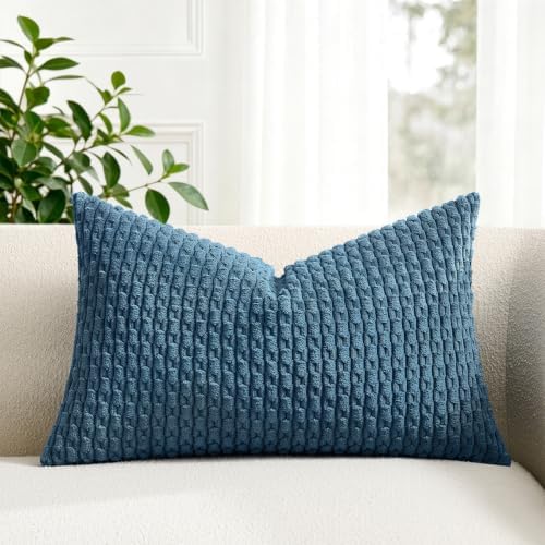 Kevin Textile Soft Corduroy 12"x24" Lumbar Pillow Cover 1 Pack by KevinTextile