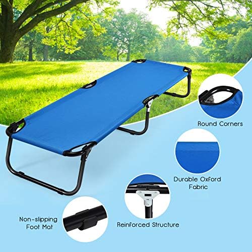 GYMAX Folding Camping Cot, Portable Ultralight Compact Sleeping Cot Bed - Image 3