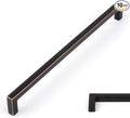 KOOFIZO Solid Square Bar Cabinet Handle - Oil Rubbed Bronze Furniture Pull, 10 Inch/256mm Screwhole Distance, 10-Pack for Kitchen Cupboard Door, Bedroom Dresser Drawer, Bathroom Hardware