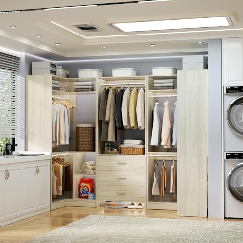 Aheaplus Closet System with Drawer, U-Shaped，Set of 3 - Image 4