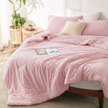Bedsure Pink Oversized King Comforter Set, Cationic Dyed Bed Set 3 Pcs by BEDSURE