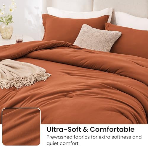 Love's cabin Terracotta Queen Comforter Set, 3-Piece Prewashed Bed Set - Image 4