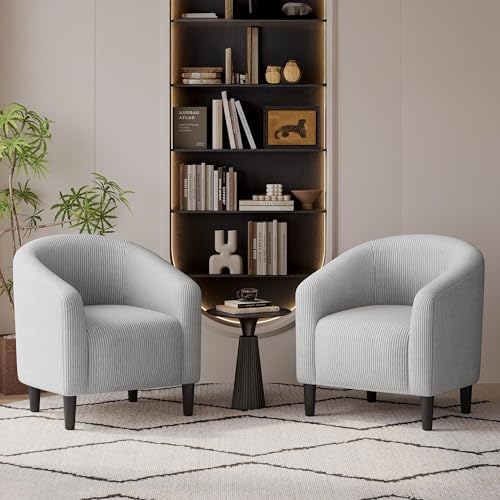 Yaheetech Compact Corduroy Accent Chairs Set of 2 - Image 2