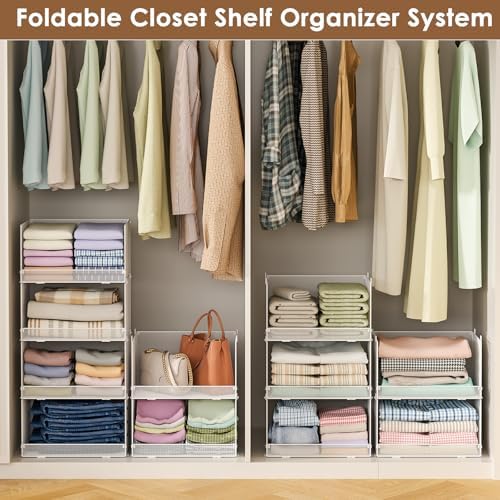 5-Tier Stackable Closet Organizers and Storage, Metal Wire Storage Shelves - Image 5