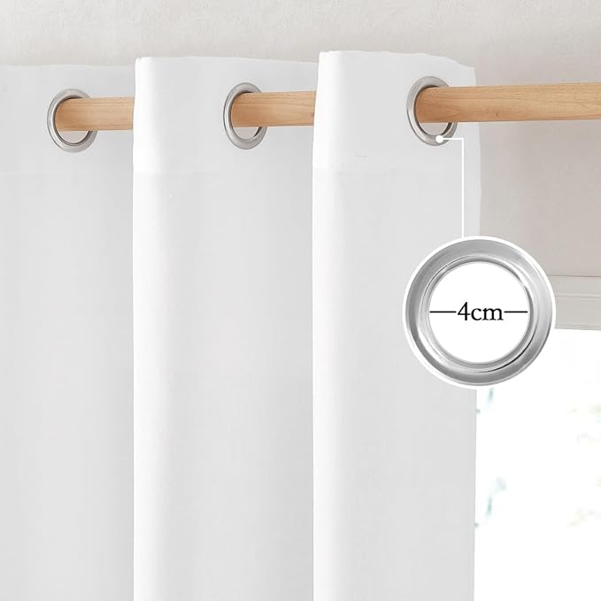 NICETOWN Linen Flax Semi Sheer Curtains 92" Length, Grommet Window Treatments - Image 2
