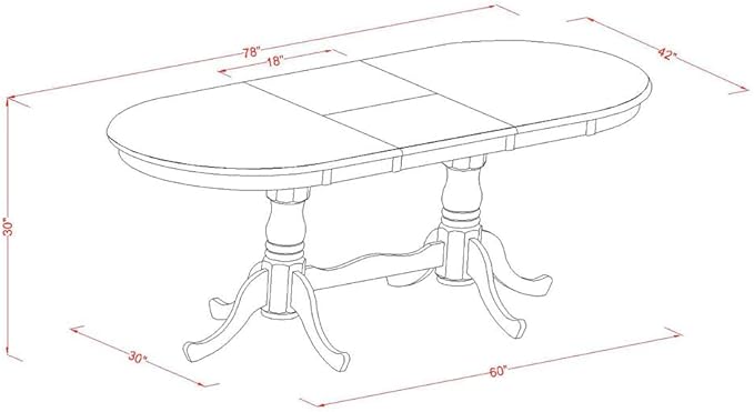 East West Furniture PLKE9-BCH-LC 9 Piece Dining Room Furniture Set Includes an Oval Kitchen Table with Butterfly Leaf and 8 Faux Leather Upholstered Dining Chairs, 42x78 Inch, Black & Cherry