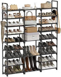 WOWLIVE 9 Tier 3-Column Shoe Rack, 50-55 Pairs Stackable Black by WOWLIVE