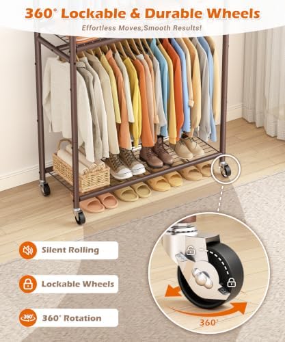 HOMIDEC Clothes Rack, 79.7" Double-Tier Clothing Rack - Image 5