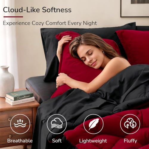 downluxe Full Comforter Set Soft Reversible 7 Pieces - Image 3