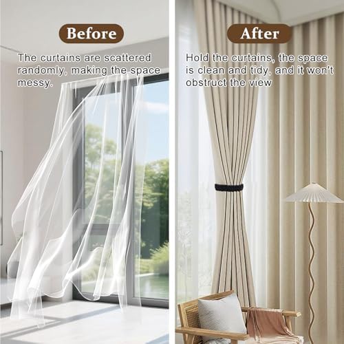 4 Pack Braided Linen Curtain Tiebacks, Boho Elegant Farmhouse Rustic Flexible - Image 4