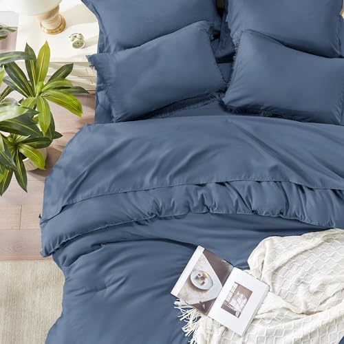 Andency California King Comforter Set, 7 Pieces Bluish Grey Bedding - Image 2