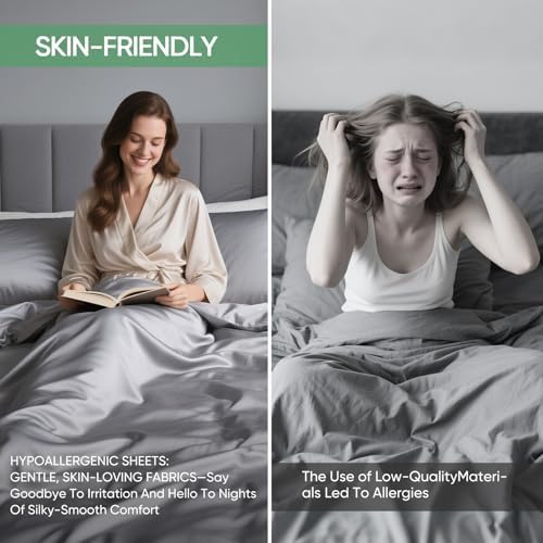 100% Bamboo Viscose & Lyocell Tencel Sheets Set Full Size - Image 5