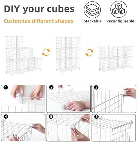 AWTATOS Wire Cube Storage, 6 Cube Closet Organizer Storage Shelf - Image 5