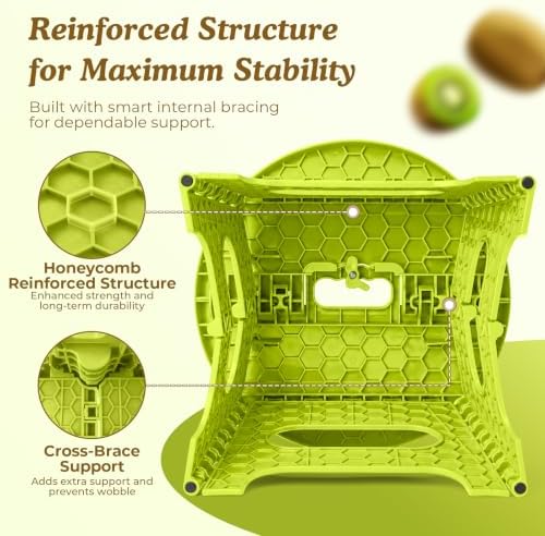 9 Inch Folding Step Stool for Kids, Sturdy Collapsible Step Stool Foldable Up - Image 5