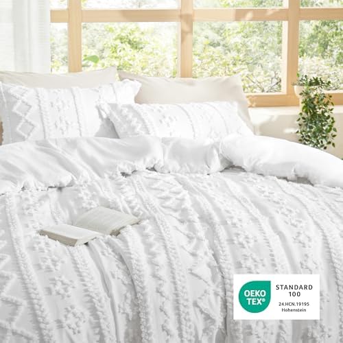 Bedsure Boho Comforter Set Full, Bedroom Decor Bedding Set Bright White - Image 6