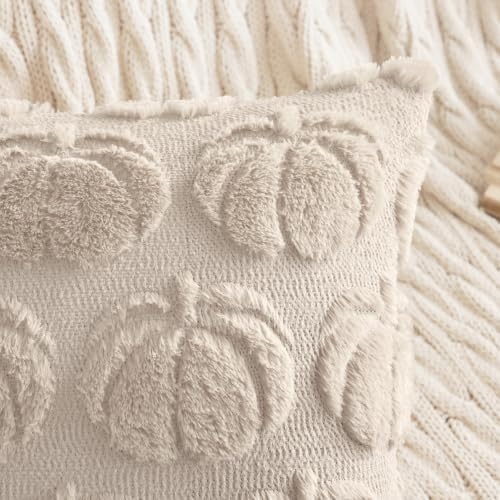 MIULEE Fall Pillow Covers Pumpkin Fall Decor 24x24 Beige - Image 2
