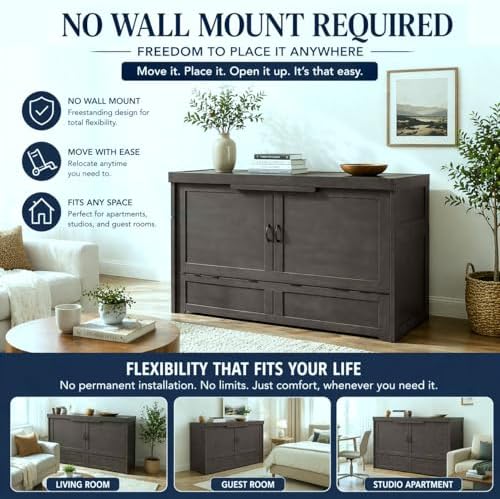 NIGHT & DAY Furniture Murphy Cube Cabinet Bed - Image 5