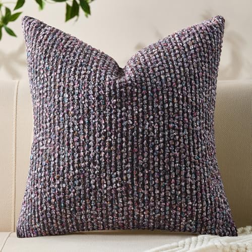 Soft Wool Decorative Throw Pillow Covers 26x26 Purple SY011E26 by Allorry
