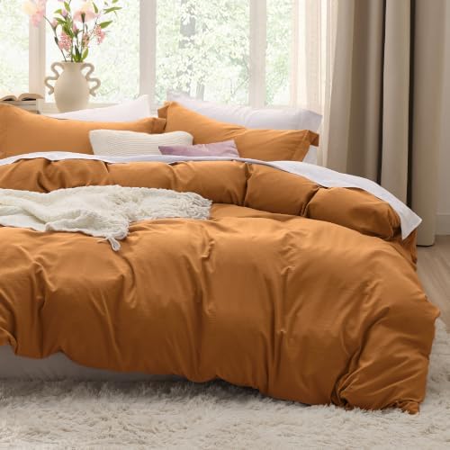 Bedsure Prewashed Duvet Cover King, Cotton-Like Soft Bedding Set by BEDSURE