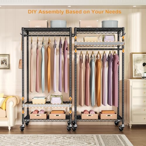 Rolling Clothes Rack, Clothing Racks - Image 5