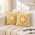 Alysheer Boho Embroidered Throw Pillow Cover 18"x18" by Alysheer