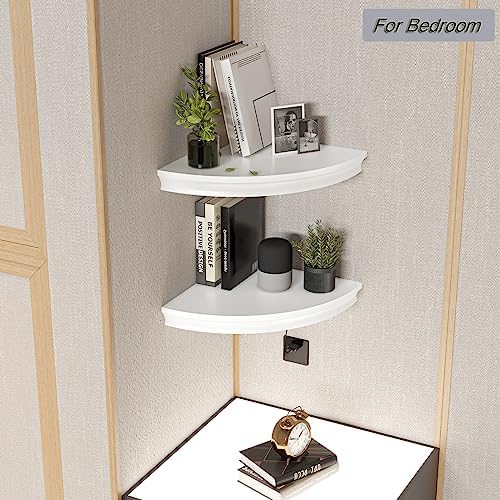 HAO Floating Corner Shelf Invisible Wall Mounted Shelves Radial Shape Cable - Image 4