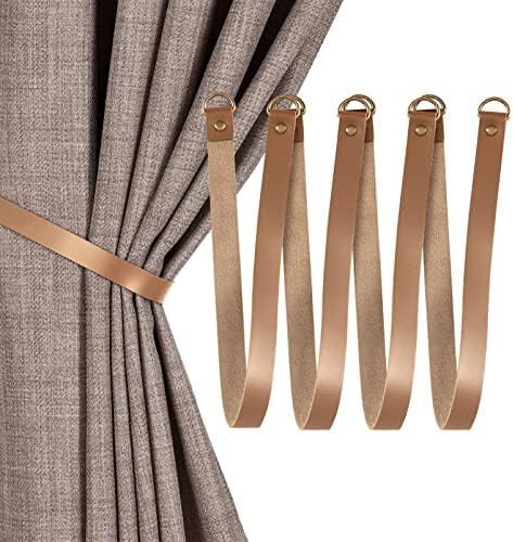 HOME QUEEN Faux Leather Curtain Tiebacks by HomeQueen