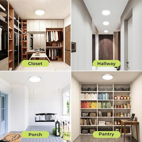 Motion Sensor Ceiling Light Wired, 3000K/4000K/6500K LED Flush Mount Ceiling - Image 6