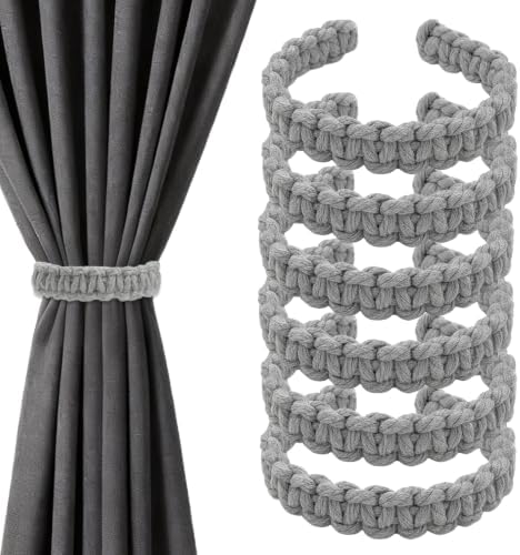6 Pack Braided Curtain Tieback Elegant Boho Rustic Drapes Holdback by Unknown