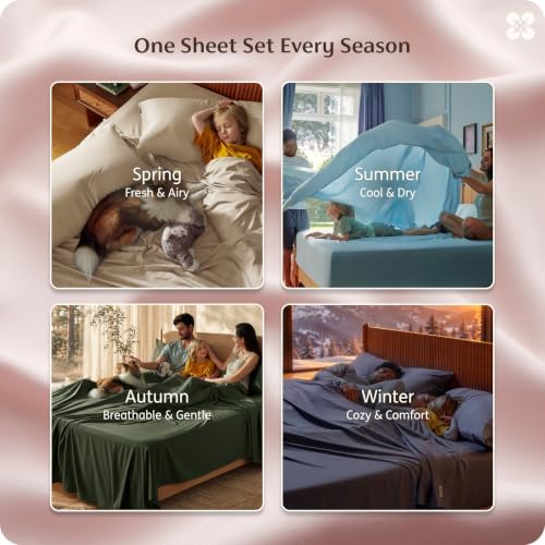 Bedsure PureWoven 100% Rayon Derived from Bamboo, Queen Sheets, 4 Pieces - Image 6