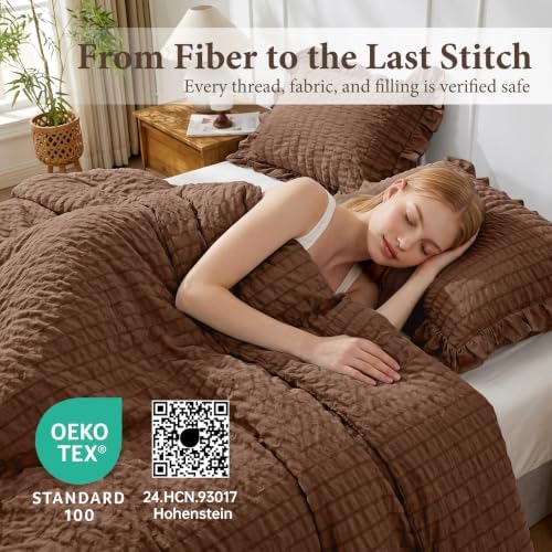 JOLLYVOGUE Dark Brown Twin/Twin XL Comforter Set - Image 4
